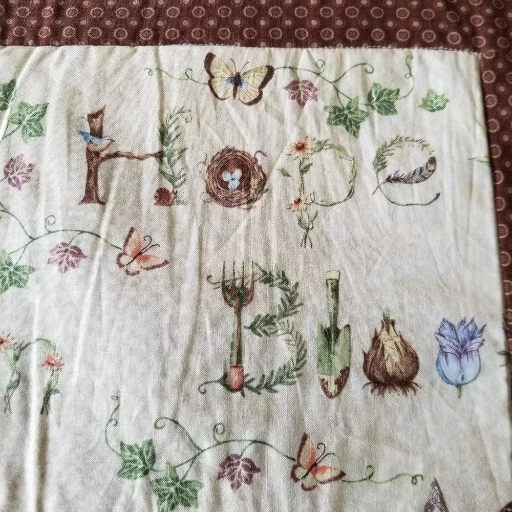 4 Handmade Reversible Quilted Placemats Patchwork Cottagecore Spring Butterflies